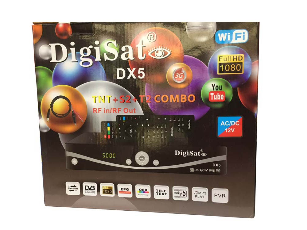 DigiSat DX5 TNT + S2 + T2 Combo RF In/RF Out-Wifi-Youtube-Full-HD For Sale in Kampala Uganda, Electronics Shop in Uganda, Electronics Shop in Uganda, Home Entertainment, Electronics/Satellite Equipment Supplier in Uganda, The Satellite Shop Uganda, Ugabox
