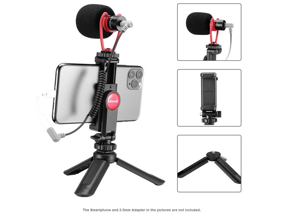 Ulanzi Smartphone Video Kit with Mini Desktop Tripod + Phone Holder + Video Microphone in Uganda, Photo & Video Lighting Accessories & Equipment. Professional Photography, Film, Video, Cameras & Equipment Shop in Kampala Uganda, Ugabox