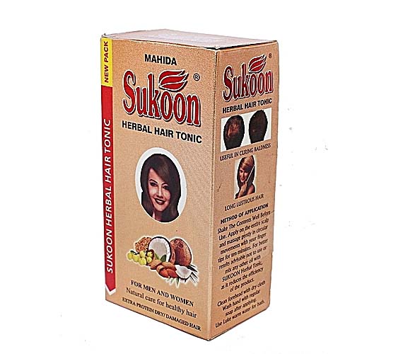 Sukoon Herbal Hair Tonic for Sale in Kinshasa Congo/DRC. Sukoon herbal hair tonic for long and lustrous shining black hair, effective against hair loss, thinning of hair, fighting baldness & dandruff. Herbal Remedies, Herbal Supplements Shop in DRC/Congo. Vitality Congo. Ugabox