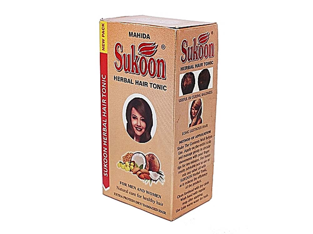 Sukoon Herbal Hair Tonic for Sale in DRC/Congo, Sukoon herbal hair tonic for long and lustrous shining black hair, effective against hair loss, thinning of hair, fighting baldness & dandruff, Herbal Remedies/Herbal Supplements Shop in Kinshasa DRC/Congo, Vitality Congo. Ugabox
