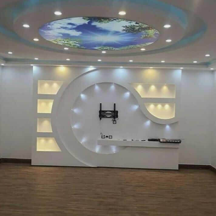 Gypsum Board TV Unit Design and Light Installation in Kampala Uganda, Interior Design and Home Decor Gypsum Board Design, Electrical Light Installation in Uganda, Gypsum Board Construction in Uganda, Festali Investments U Ltd, Ugabox