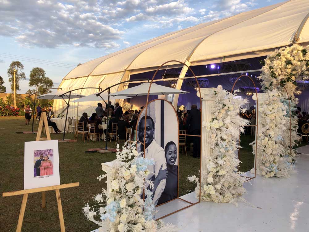 Kigo Gardens Uganda. Services: Wedding Gardens, Wedding Reception Venue, Bridal Gardens, Party Venue, Music Festival Venue, Events Venue in Uganda. Wedding Reception Decoration By Palette Events Uganda. Kigo Gardens Location: Inbetween Kigo Prisons and Mirembe Villas Kigo near Serena Hotel Kigo, Enroute Kajjansi-Munyonyo Speke Resort Kampala Entebbe Express Highway, Central Uganda, Wakiso District, Uganda. Ugabox