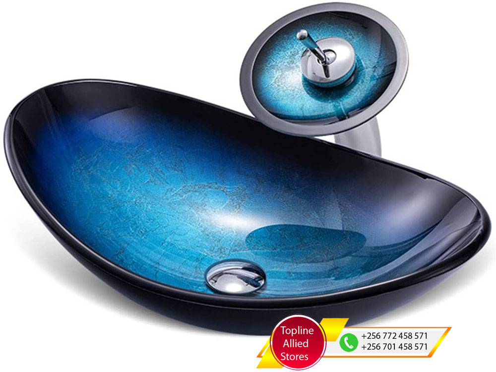 Glass Wash Basin for sale in Uganda, Modern Toilet And Bathroom Fittings and Accessories in Uganda, Topline Allied Stores Uganda Services: Toilets, Kitchen Sinks, Wash Basins, Sanitary Ware And Fittings. We stock the following products: Tiles, Bathtubs, Mirrors, Toilet Seats, Button Flush Toilets, Urinals, Wash Basins, Kitchen Taps, Kitchen Sinks, Shower Systems, Bidets and lots more Sanitary products. Our Hardware Shop is located in Nakasero below Nakasero Market, Kampala Uganda, Ugabox